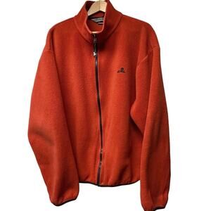 Vintage EMS Mens Rust Orange Fleece Jacket Size XXL Full Zip Outdoor Gorpcore